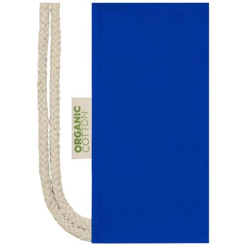 azulón Bolsa con cuerdas de 5 l algodón orgánico OCS de 140 g/m²