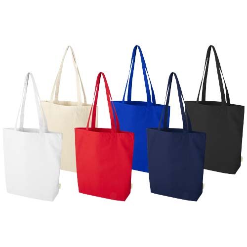 natural Bolsa Tote de 11 l con fondo ancho algodón orgánico OCS de 180 g/m²