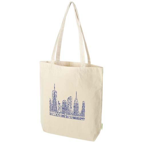 natural Bolsa Tote de 11 l con fondo ancho algodón orgánico OCS de 180 g/m²