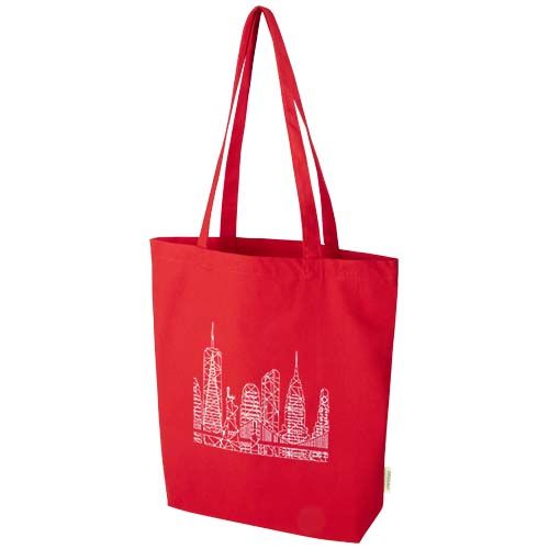 red Bolsa Tote de 11 l con fondo ancho algodón orgánico OCS de 180 g/m²