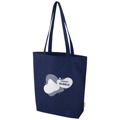 azul marino Bolsa Tote de 11 l con fondo ancho algodón orgánico OCS de 180 g/m²