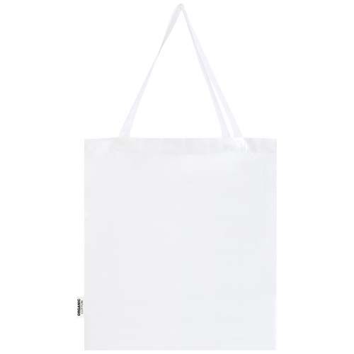 white Bolsa Tote con refuerzos de 14 l algodón orgánico OCS de 180 g/m²