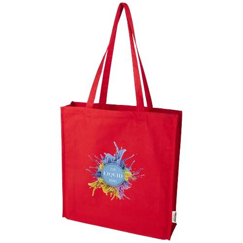 red Bolsa Tote con refuerzos de 14 l algodón orgánico OCS de 180 g/m²