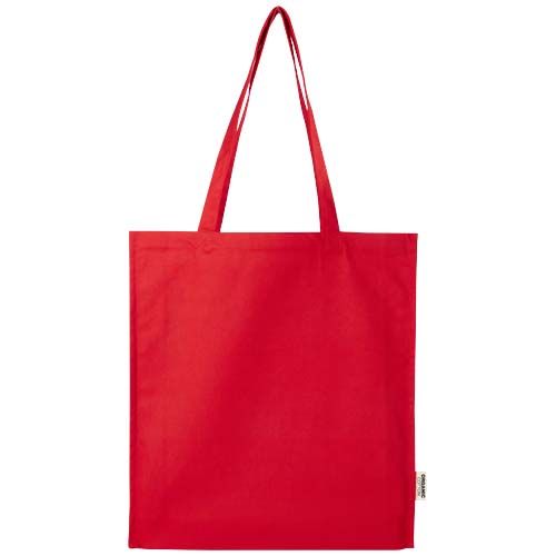 red Bolsa Tote con refuerzos de 14 l algodón orgánico OCS de 180 g/m²