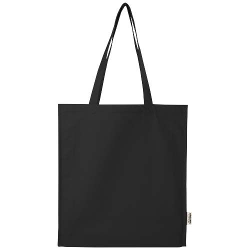 black Bolsa Tote con refuerzos de 14 l algodón orgánico OCS de 180 g/m²