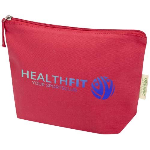 red Bolsa de aseo pequeña de 1 l algodón orgánico OCS de 180 g/m²