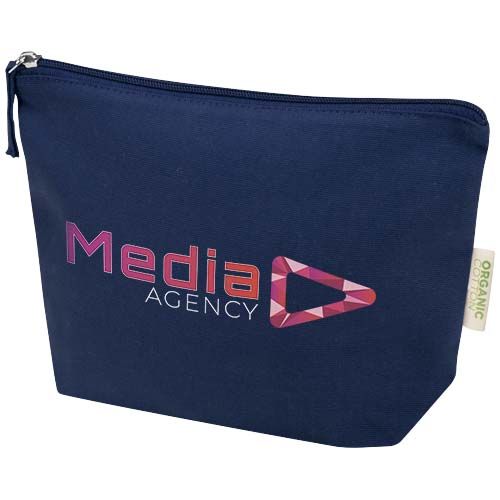 azul marino Bolsa de aseo pequeña de 1 l algodón orgánico OCS de 180 g/m²