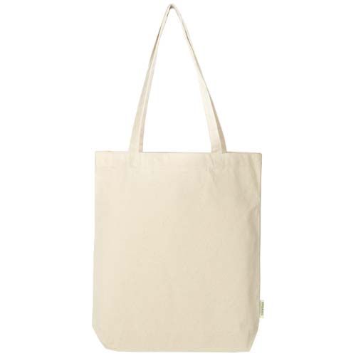 natural Bolsa Tote de 10 l algodón orgánico OCS de 270 g/m²