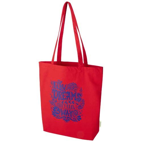 red Bolsa Tote de 10 l algodón orgánico OCS de 270 g/m²
