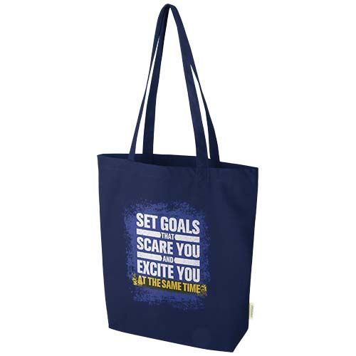 azul marino Bolsa Tote de 10 l algodón orgánico OCS de 270 g/m²