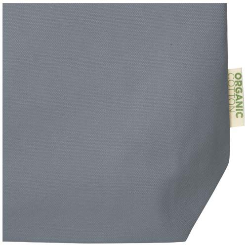 gray Bolsa Tote de 10 l algodón orgánico OCS de 270 g/m²