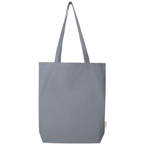 gray Bolsa Tote de 10 l algodón orgánico OCS de 270 g/m²