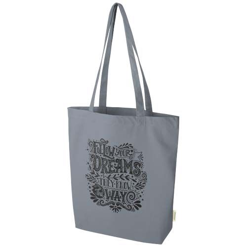 gray Bolsa Tote de 10 l algodón orgánico OCS de 270 g/m²