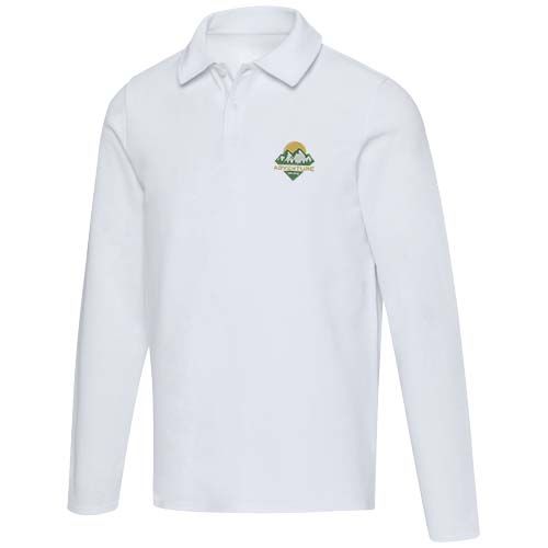 white Polo unisex de manga larga