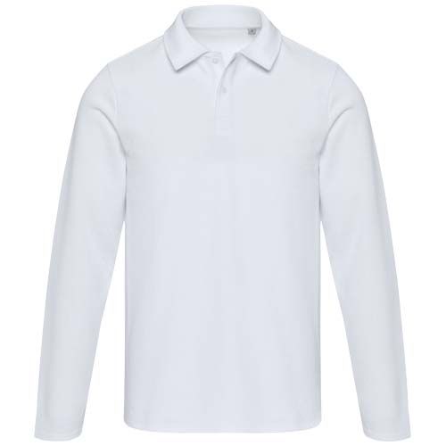 white Polo unisex de manga larga