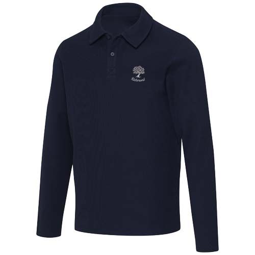 azul marino Polo unisex de manga larga