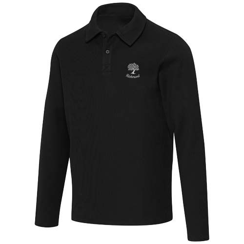 black Polo unisex de manga larga