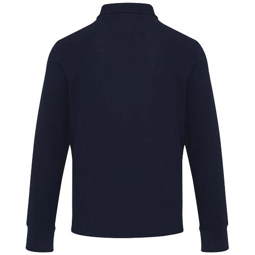 azul marino Polo unisex de manga larga y media cremallera de 245 g/m² Apollo