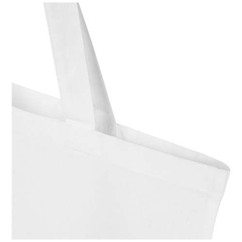 white Bolsa Tote de 7 l de algodón reciclado GRS de 180 g/m²