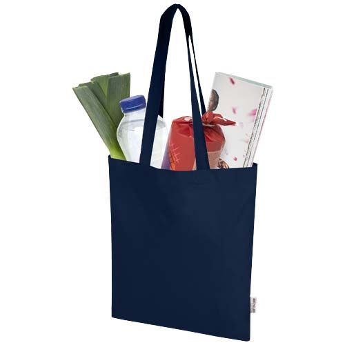 azul marino Bolsa Tote de 7 l de algodón reciclado GRS de 180 g/m²