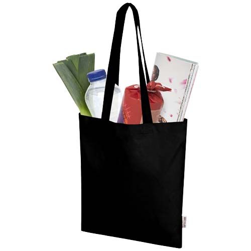 black Bolsa Tote de 7 l de algodón reciclado GRS de 180 g/m²