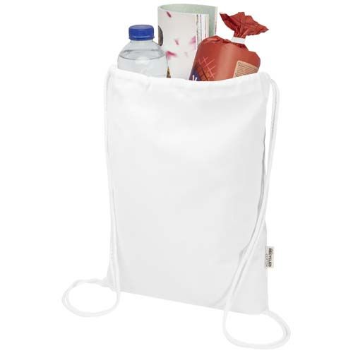 Bolsa con cuerdas de 5 l de algodón reciclado GRS de 180 g/m² 