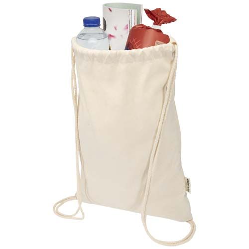 Bolsa con cuerdas de 5 l de algodón reciclado GRS de 180 g/m² 
