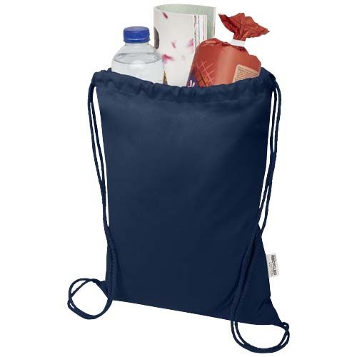 Bolsa con cuerdas de 5 l de algodón reciclado GRS de 180 g/m² 