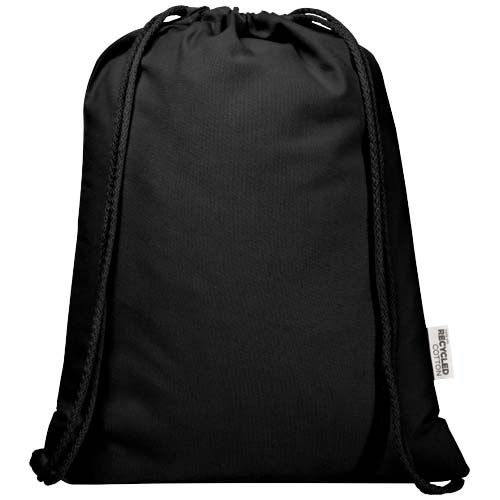 Bolsa con cuerdas de 5 l de algodón reciclado GRS de 180 g/m² 