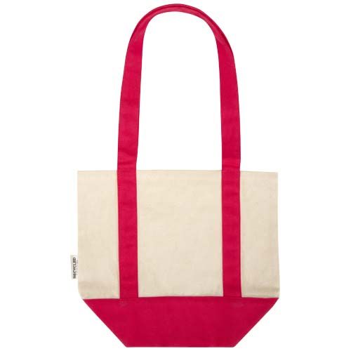 rojo/natural Bolsa Tote mini de algodón reciclado GRS de 320 g/m²