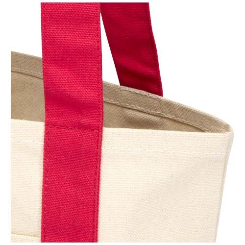 rojo/natural Bolsa Tote mini de algodón reciclado GRS de 320 g/m²