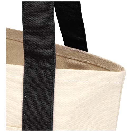 negro/natural Bolsa Tote mini de algodón reciclado GRS de 320 g/m²