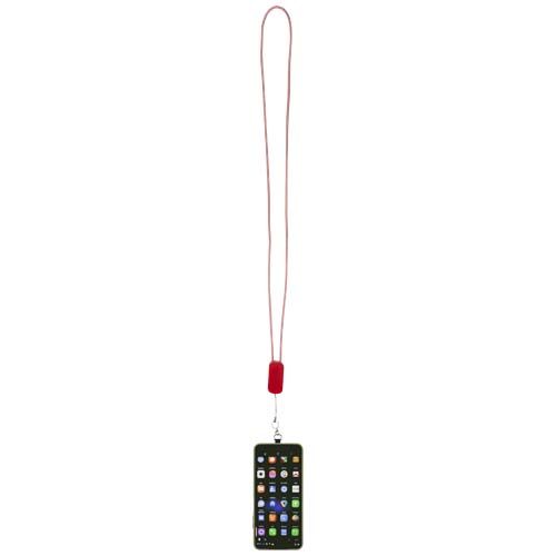 red Lanyard de plástico reciclado para smartphone con cable integrado 5 en 1 de 27 W