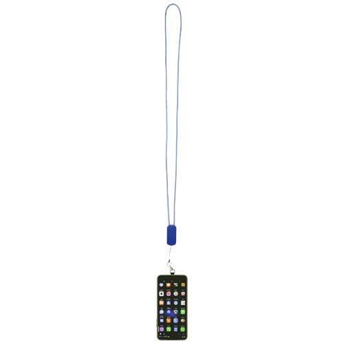 azulón Lanyard de plástico reciclado para smartphone con cable integrado 5 en 1 de 27 W