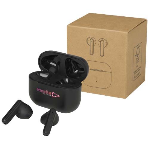 black Auriculares True Wireless Bluetooth® de plástico reciclado