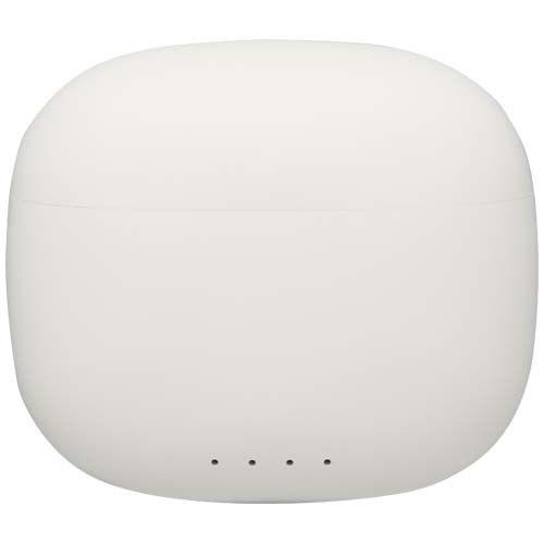 white Auriculares True Wireless Bluetooth® de plástico reciclado con almohadillas de silicona