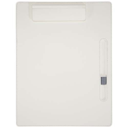 white Portapapeles A4 con cierre magnético y bolígrafo de material reciclado RCS (tinta negra)