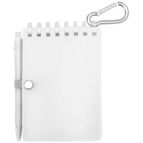 Ensemble carnet souple d’extérieur recyclé et stylo bille (encre noire) Lig Mini - 4