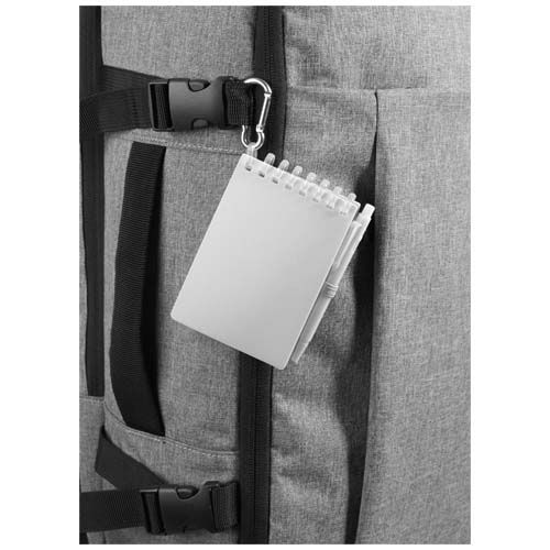 Ensemble carnet souple d’extérieur recyclé et stylo bille (encre noire) Lig Mini - 6