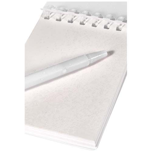 Ensemble carnet souple d’extérieur recyclé et stylo bille (encre noire) Lig Mini - 7
