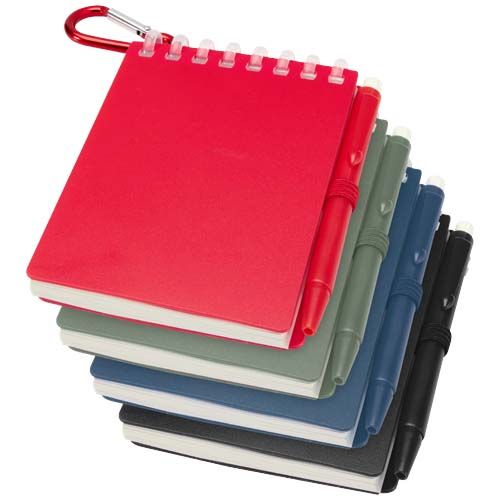 Ensemble carnet souple d’extérieur recyclé et stylo bille (encre noire) Lig Mini - 8