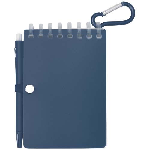 azul mar Set de libreta de tapa blanda y bolígrafo de exterior de material reciclado (tinta azul)