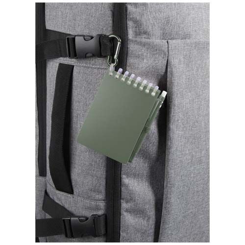 verde chiné Set de libreta de tapa blanda y bolígrafo de exterior de material reciclado (tinta azul)