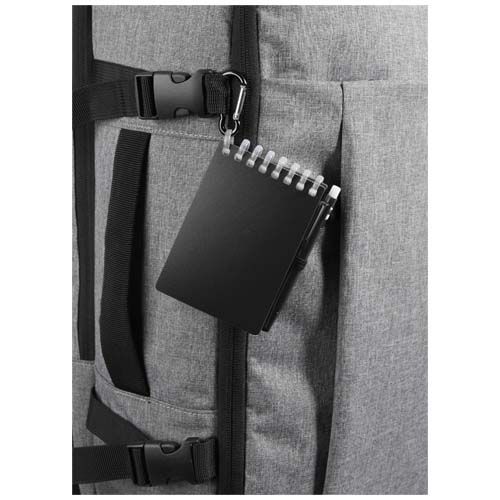 black Set de libreta de tapa blanda y bolígrafo de exterior de material reciclado (tinta azul)