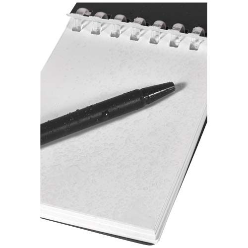 black Set de libreta de tapa blanda y bolígrafo de exterior de material reciclado (tinta azul)