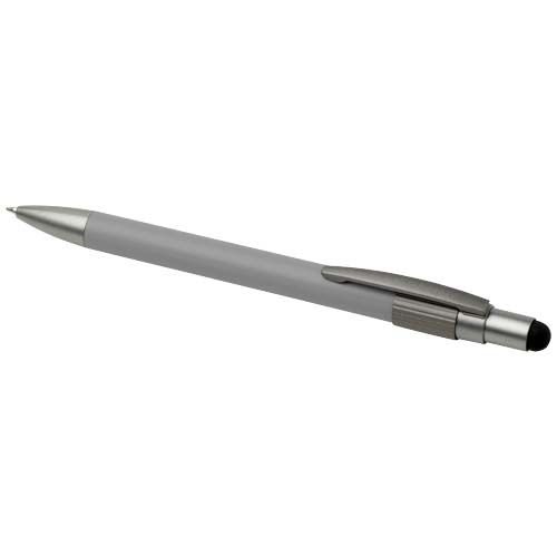 gray Bolígrafo de material reciclado RCS con stylus y fidget spinner (tinta negra)