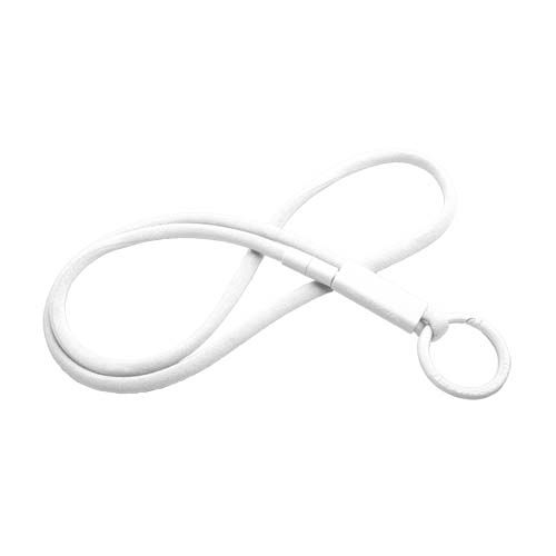 white Lanyard con tubo de plástico reciclado