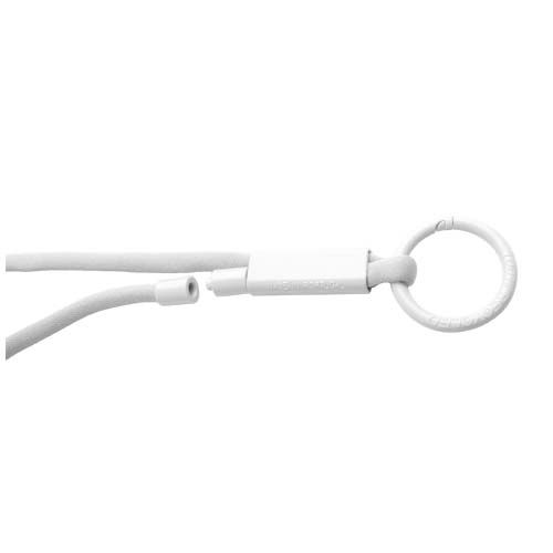 white Lanyard con tubo de plástico reciclado