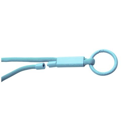 azul heladero Lanyard con tubo de plástico reciclado