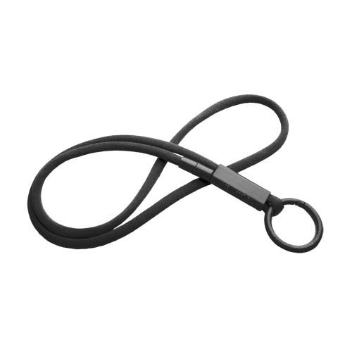 black Lanyard con tubo de plástico reciclado